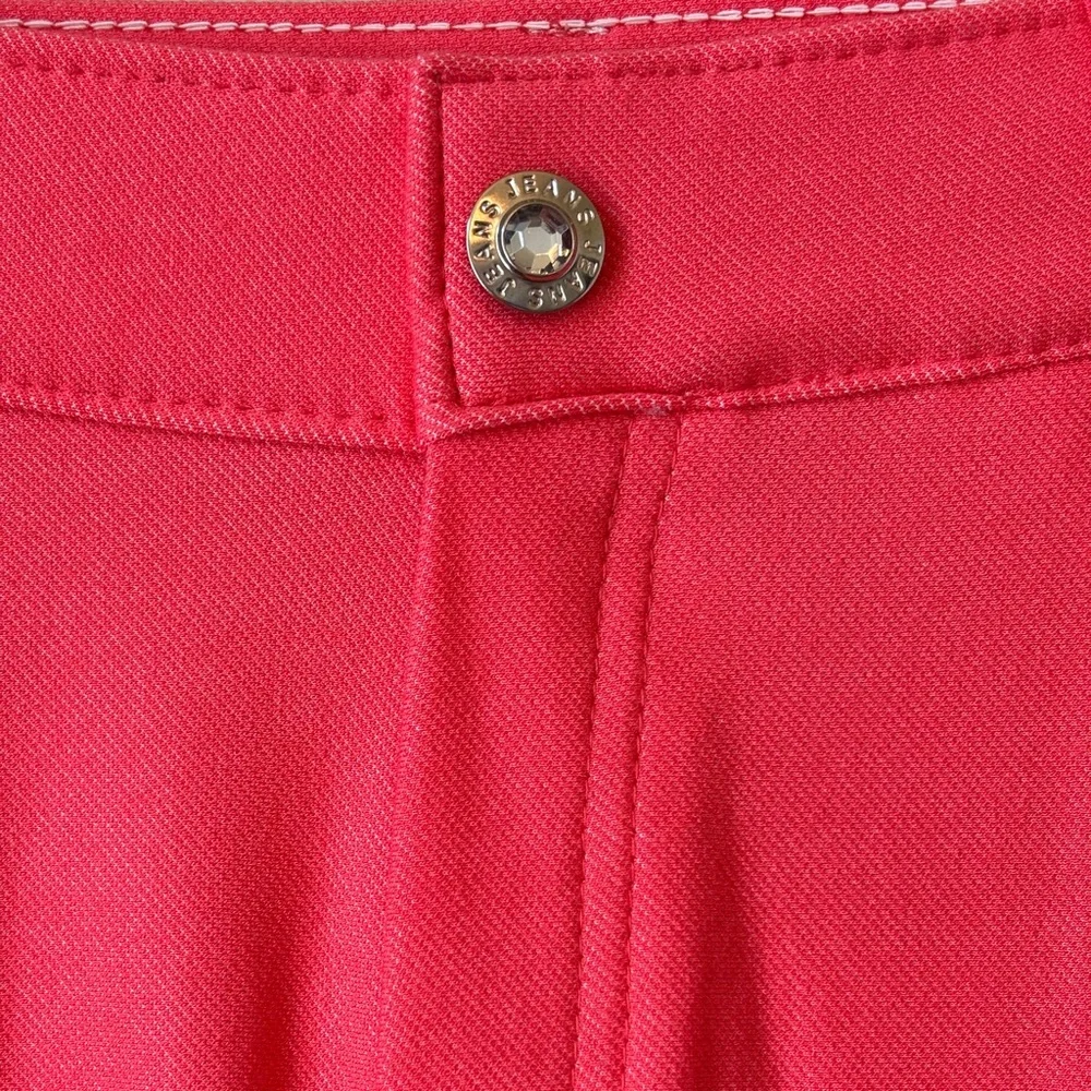 NEW Yelete Leg Wear Coral Pink Jeggings Sz M Pull On Stretch Rhinestones Barbie - Picture 6 of 7